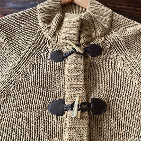 Michael Kors Poncho Cape Cardigan Sweater with zipper & toggles size Medium - Picture 6 of 16